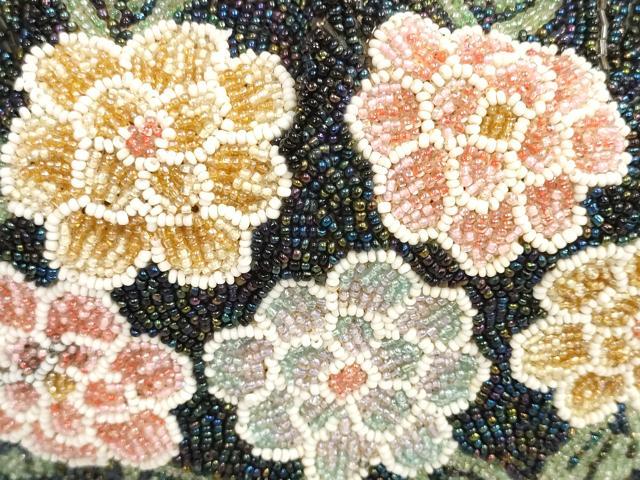 平和屋本店□和装小物 ビーズバッグ 和装バッグ 草花 がま口