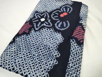 平和屋本店∴極上 夏物 浴衣 有松鳴海絞り 反物 着尺 花繋ぎ 綿 逸品 未使用 DZAA11244kh5