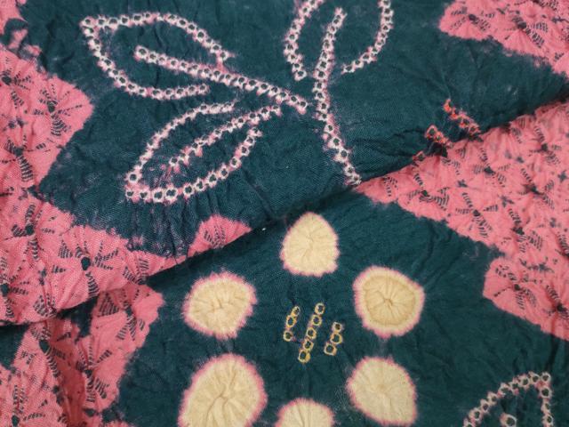 平和屋本店■極上　夏物　浴衣　有松鳴海絞り　反物　着尺　湯のし前　花繋ぎ　綿　逸品　未使用　DZAA11261kh5