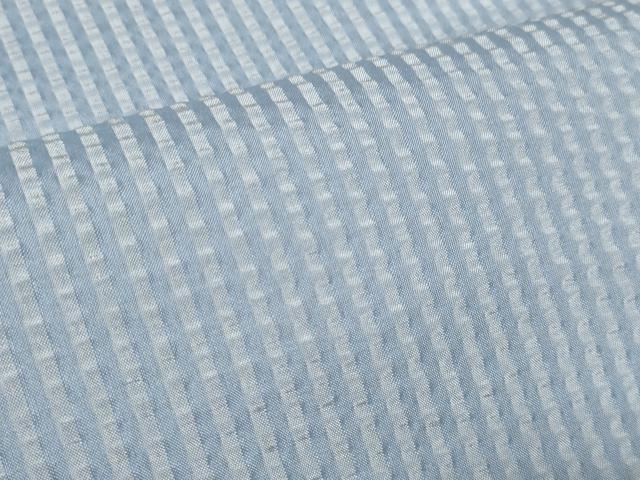 平和屋本店●紬　米沢織　反物　着尺　雅　縞　東匠猪俣謹製　逸品　未使用　DZAA11267kh5
