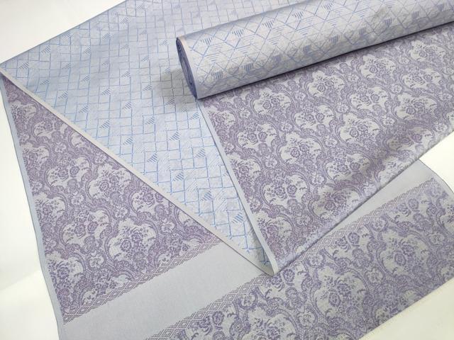 平和屋本店●極上　お召　反物　着尺　洋花文　逸品　未使用　DZAA11272kh5
