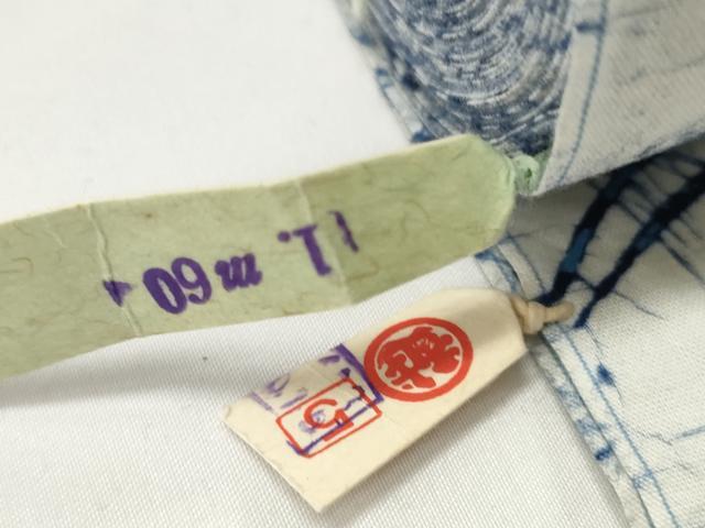平和屋本店∴夏物　竺仙鑑製　浴衣　反物　着尺　松葉芝文　証紙付き　三越扱い　綿　逸品　未使用　DZAA11284kh5