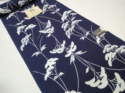 平和屋本店∴夏物 竺仙鑑製 浴衣 反物 着尺 草花 証紙付き 綿 逸品 未使用 DZAA11290kh5