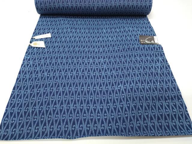平和屋本店∴夏物 竺仙鑑製 浴衣 反物 着尺 立涌花文 証紙付き 大丸扱い 綿 逸品 未使用 DZAA11292kh5