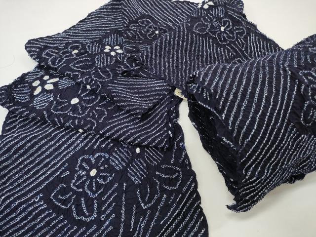 平和屋本店∴極上 夏物 浴衣 有松鳴海絞り 反物 着尺 湯のし前 花繋ぎ 綿 逸品 未使用 DZAA11302kh5