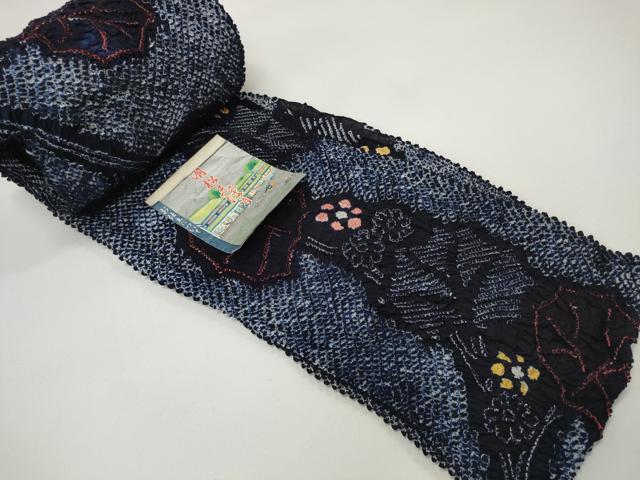 平和屋本店∴極上 夏物 浴衣 有松鳴海絞り 反物 着尺 湯のし前 朝顔 証紙付き 綿 逸品 未使用 DZAA11303kh5