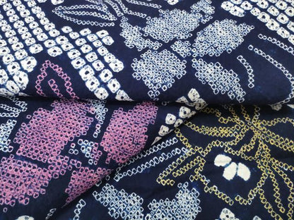平和屋本店■極上　夏物　浴衣　有松鳴海絞り　反物　着尺　流水花文　綿　逸品　未使用　DZAA11310kh5