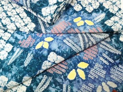 平和屋本店∴極上 夏物 浴衣 有松鳴海絞り 反物 着尺 杜若 綿 逸品 未使用 DZAA11312kh5