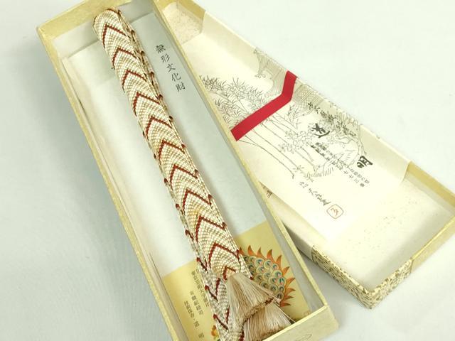 平和屋本店●極上 有職組紐道明 帯締め 笹浪組 金糸 宮内庁御用 国立博物館御用 東京芸術大学御用 逸品 DZAA11373kh5