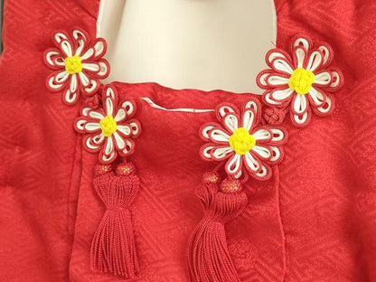 平和屋本店■極上　七五三　女の子　3歳　被布　草履　巾着　髪飾り　小物セット　駒刺繍　絞り　箱付き　逸品　未使用 DZAA11384kh5