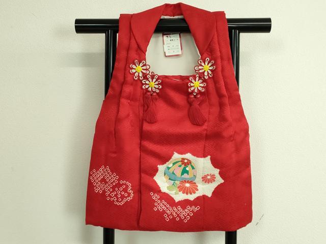 平和屋本店■極上　七五三　女の子　3歳　被布　草履　巾着　髪飾り　小物セット　花手毬　箱付き　逸品　未使用 DZAA11385kh5
