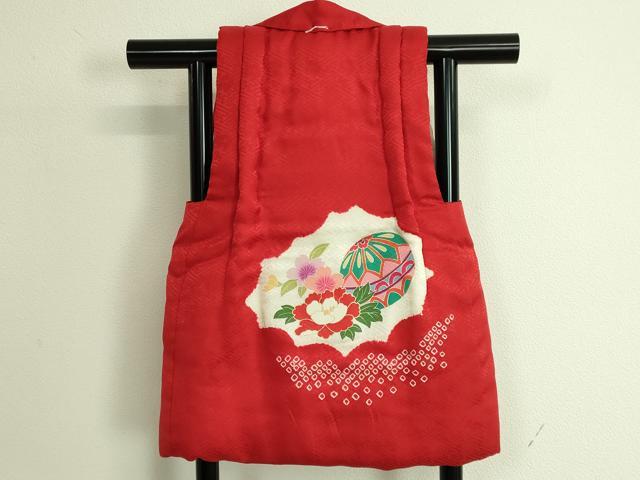 平和屋本店■極上　七五三　女の子　3歳　被布　草履　巾着　髪飾り　小物セット　花手毬　箱付き　逸品　未使用 DZAA11385kh5