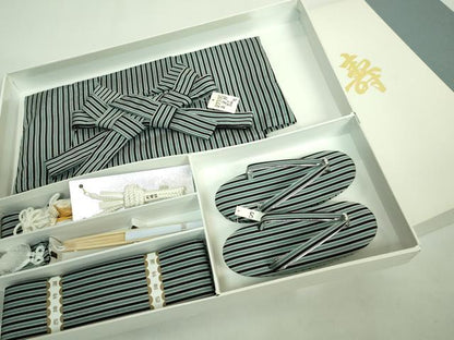 平和屋本店■極上　七五三　男の子　3歳　行灯袴　小物セット　縞　箱付き　逸品　未使用　DZAA11386kh5