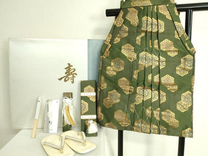 平和屋本店■極上　七五三　男の子　3歳　行灯袴　小物セット　縞　箱付き　逸品　未使用　DZAA11387kh5