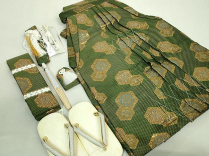 平和屋本店■極上　七五三　男の子　3歳　行灯袴　小物セット　縞　箱付き　逸品　未使用　DZAA11387kh5