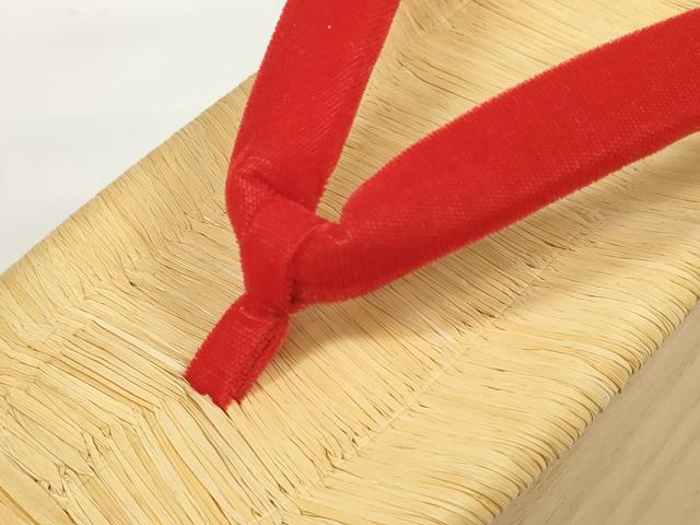 平和屋本店■極上　和装小物　ぽっくり下駄　畳表　鼻緒：赤　こっぽり　おこぼ　芸子　舞妓　芸者　箱付き　逸品　未使用　DZAA11437kh5