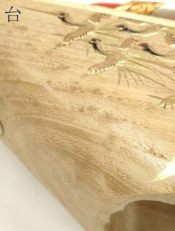 平和屋本店■和装小物　ぽっくり下駄　こっぽり・おこぼ下駄　畳表　金蒔絵　群れ鶴　逸品　未使用　DZAA11439kh5
