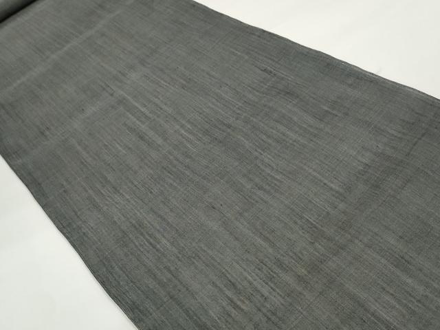 平和屋本店＊極上 夏物 本場小千谷ちぢみ 反物 着尺 墨色 小千谷織物 証紙付き 麻 逸品 未使用 DZAA11466kh5