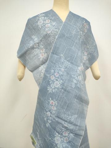 平和屋本店■極上　夏物　本場小千谷ちぢみ　反物　着尺　草花　小千谷織物　証紙付き　麻　逸品　未使用　DZAA11467kh5