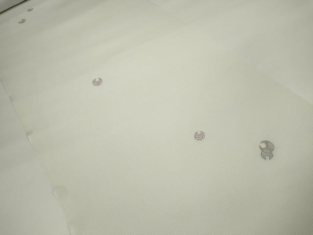 平和屋本店＊極上 夏物 小紋 反物 着尺 絽 総刺繍 月 ムーン 金糸 逸品 未使用 DZAA11468kh5