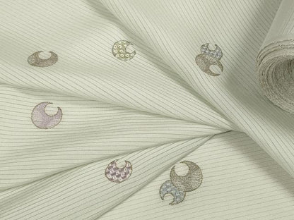 平和屋本店＊極上 夏物 小紋 反物 着尺 絽 総刺繍 月 ムーン 金糸 逸品 未使用 DZAA11468kh5
