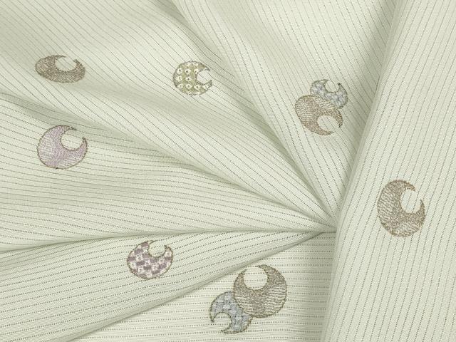 平和屋本店＊極上 夏物 小紋 反物 着尺 絽 総刺繍 月 ムーン 金糸 逸品 未使用 DZAA11468kh5