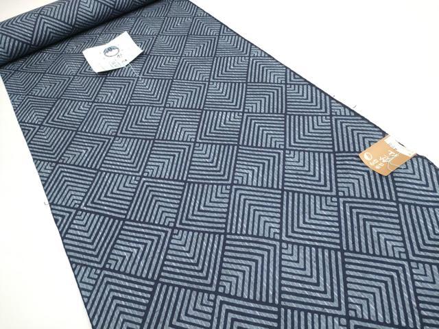 平和屋本店∴極上 夏物 竺仙鑑製 浴衣 反物 着尺 菱 証紙付き 綿 逸品 未使用 DZAA11470kh5