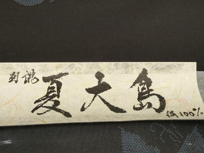 平和屋本店＊極上 夏物 夏大島 反物 着尺 舞蝶文 証紙付き 逸品 未使用 DZAA11487kh5