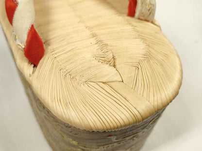 平和屋本店●和装小物 ぽっくり下駄 こっぽり・おこぼ下駄 畳表 金蒔絵 千羽鶴 白木 箱付き 逸品 DZAA11506kh5
