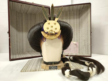平和屋本店■希少　和装小物　和装鬘　五衣唐衣裳　十二単用　大垂髪　日本髪　おすべらかし　花嫁　婚礼　ケース付き　逸品　DZAA11507kh5
