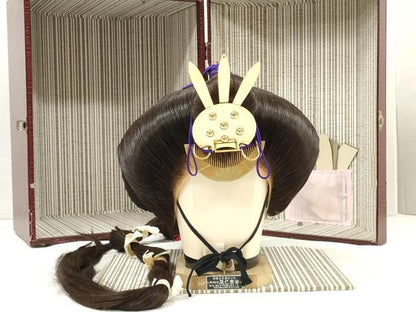 平和屋本店■希少　和装小物　和装鬘　五衣唐衣裳　十二単用　大垂髪　日本髪　おすべらかし　花嫁　婚礼　ケース付き　逸品　DZAA11508kh5