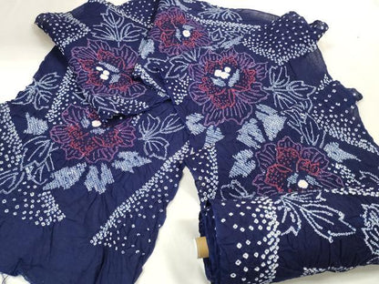平和屋本店∴極上 夏物 浴衣 有松鳴海絞り 反物 着尺 湯のし前 色紙花文 綿 逸品 未使用 DZAA11563kh6