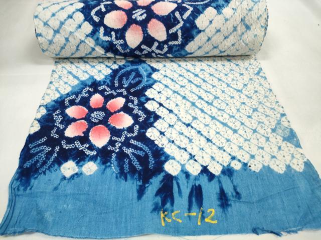 平和屋本店∴極上 夏物 浴衣 有松鳴海絞り 反物 着尺 花散らし 綿 逸品 未使用 DZAA11564kh6