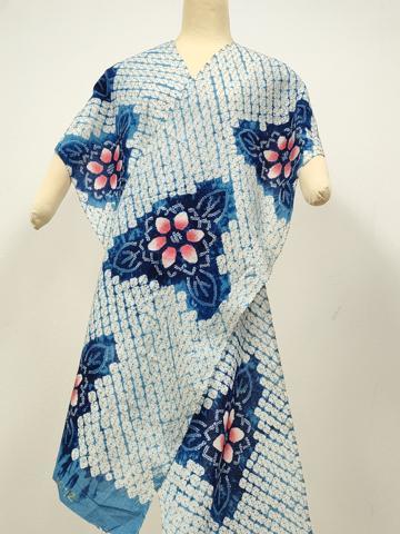 平和屋本店∴極上 夏物 浴衣 有松鳴海絞り 反物 着尺 花散らし 綿 逸品 未使用 DZAA11564kh6