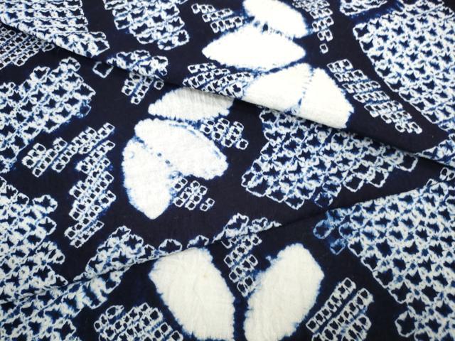 平和屋本店∴極上 夏物 浴衣 有松鳴海絞り 反物 着尺 花唐草 綿 逸品 未使用 DZAA11566kh6
