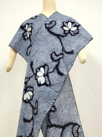 平和屋本店∴極上 夏物 浴衣 有松鳴海絞り 反物 着尺 花唐草 綿 逸品 未使用 DZAA11566kh6