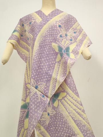 平和屋本店∴極上　夏物　浴衣　有松鳴海絞り　反物　着尺　舞蝶文　綿　逸品　未使用　DZAA11571kh6