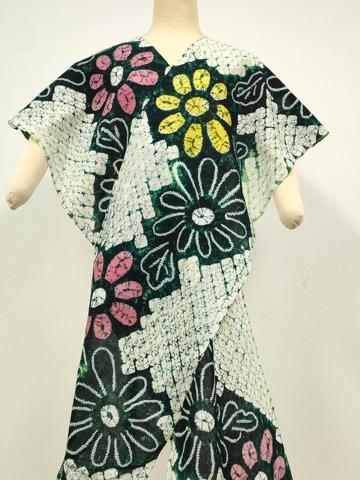 平和屋本店∴極上　夏物　浴衣　有松鳴海絞り　反物　着尺　舞花文　綿　逸品　未使用　DZAA11572kh6