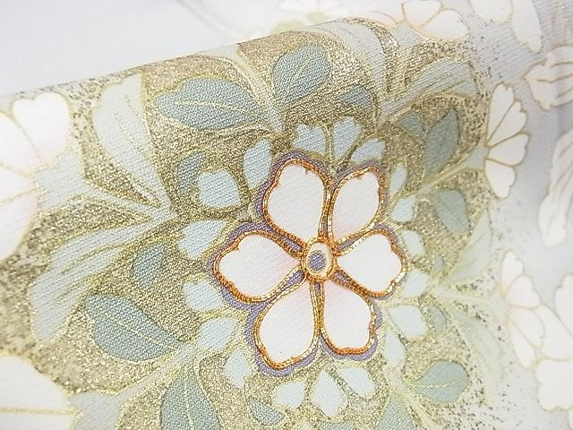 平和屋本店■極上　訪問着　駒刺繍　枝垂れ花　暈し染め　金彩　逸品　未使用　DZAA1157kh4 - 平和屋