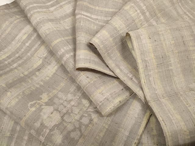 平和屋本店○極上 染織の名門 しょうざん 生紬 反物 着尺 花唐草 逸品