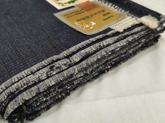 平和屋本店●極上　本場結城紬　重要無形文化財　廣田紬　反物　着尺　証紙付き　逸品　未使用　DZAA11591kh6