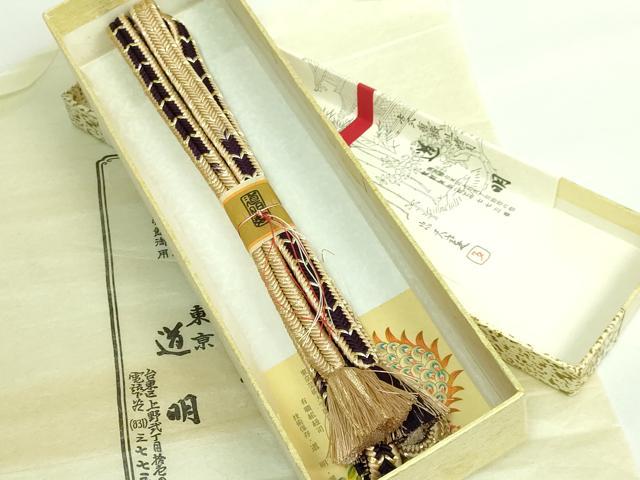 平和屋本店●極上　有職組紐道明　帯締め　冠組　金糸　宮内庁御用　国立博物館御用　東京芸術大学御用　逸品　未使用　DZAA11643kh6