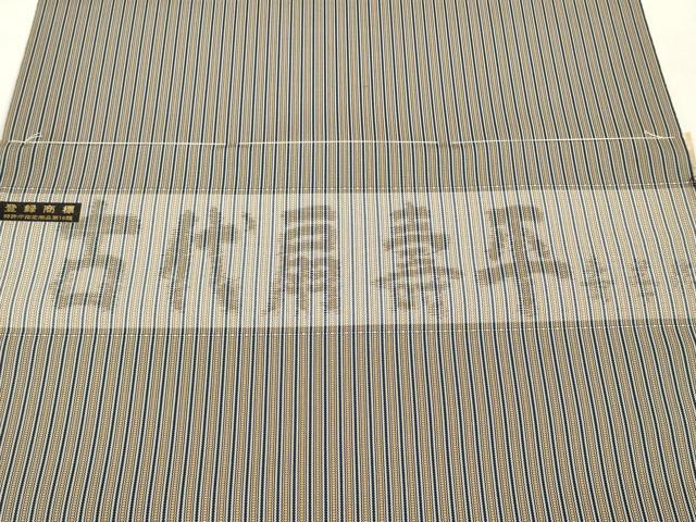 平和屋本店●極上　男性　古代扇壽平　袴　反物　着尺　福壽織　縞　福田織物謹製　逸品　未使用　DZAA11674kh6