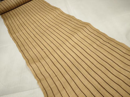 平和屋本店●極上　夏物　芭蕉布　手積み芭蕉糸100％　反物　縞　麻　逸品　未使用　DZAA11677kh6