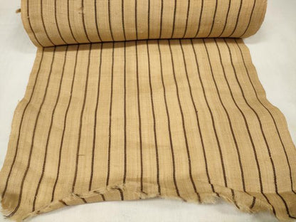 平和屋本店●極上　夏物　芭蕉布　手積み芭蕉糸100％　反物　縞　麻　逸品　未使用　DZAA11677kh6