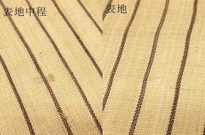 平和屋本店●極上　夏物　芭蕉布　手積み芭蕉糸100％　反物　縞　麻　逸品　未使用　DZAA11677kh6