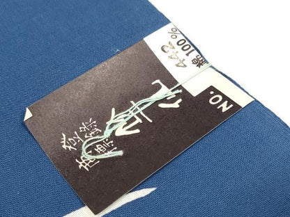 平和屋本店●極上 夏物 竺仙鑑製 浴衣 反物 着尺 草葉文 証紙付き 三越扱い 綿 逸品 未使用 DZAA11680kh6