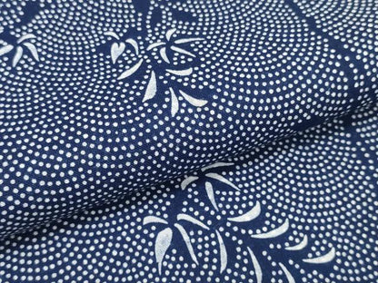 平和屋本店●極上 夏物 竺仙鑑製 浴衣 反物 着尺 枝葉文 証紙付き 三越扱い 綿 逸品 未使用 DZAA11681kh6