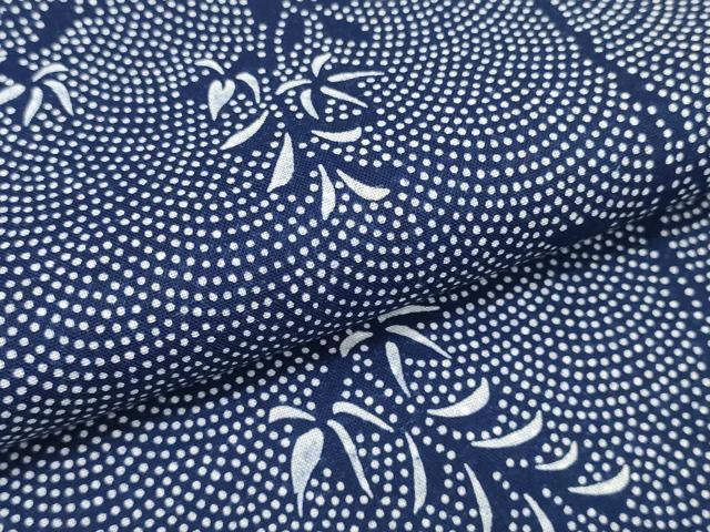 平和屋本店●極上 夏物 竺仙鑑製 浴衣 反物 着尺 枝葉文 証紙付き 三越扱い 綿 逸品 未使用 DZAA11681kh6