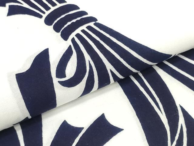 平和屋本店●極上 男性 夏物 竺仙鑑製 浴衣 反物 着尺 束ね熨斗文 証紙付き キングサイズ 綿 逸品 未使用 DZAA11683kh6